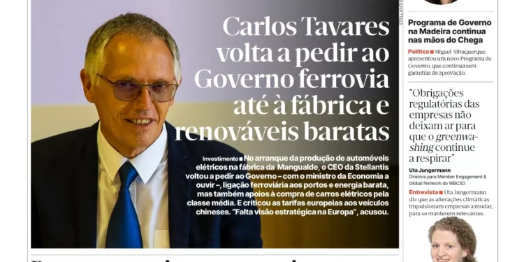 A primeira página do Jornal Económico de 3 de julho