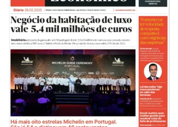 A primeira página do Jornal Económico de 26 de fevereiro
