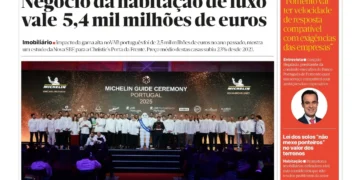 A primeira página do Jornal Económico de 26 de fevereiro