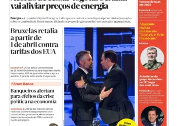 A primeira página do Jornal Económico de 13 de março