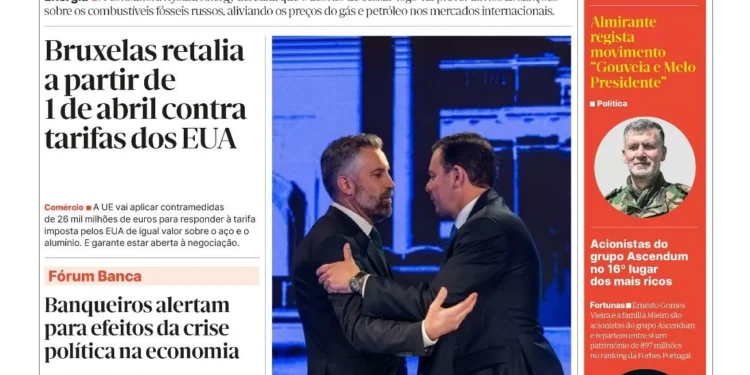 A primeira página do Jornal Económico de 13 de março