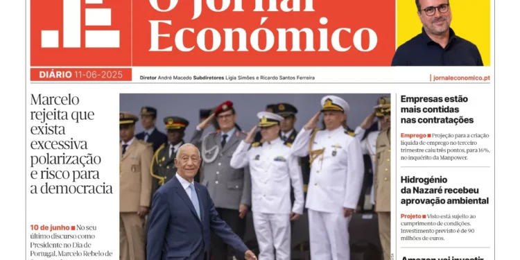 A primeira página do Jornal Económico de 11 de junho