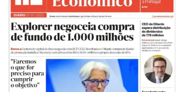 A primeira página do Jornal Económico de 1 de julho