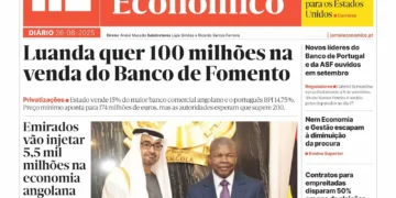 A primeira página do Jornal Económico de 26 de agosto