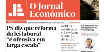A primeira página do Jornal Económico de 5 de agosto