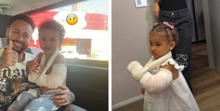 Filha de Neymar é levada ao hospital após machucar o braço