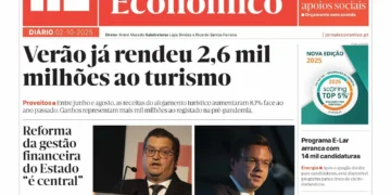 A primeira página do Jornal Económico de 2 de outubro