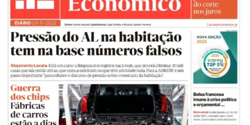 A primeira página do Jornal Económico de 3 de novembro