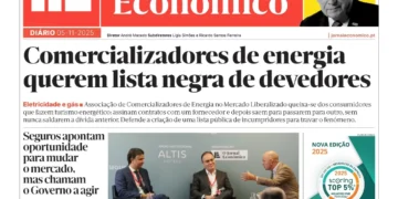 A primeira página do Jornal Económico de 5 de novembro
