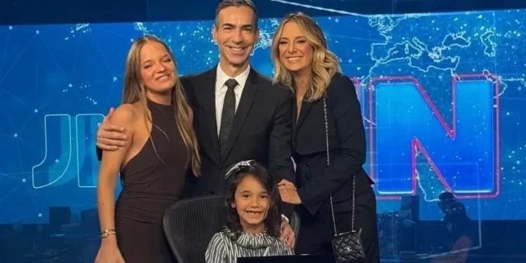 Tici Pinheiro celebra estreia de César Tralli no “Jornal Nacional”