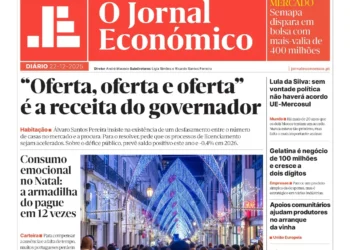 A primeira página do Jornal Económico de 22 de dezembro