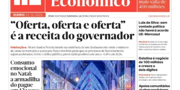 A primeira página do Jornal Económico de 22 de dezembro