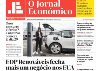 A primeira página do Jornal Económico de 23 de dezembro