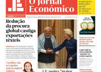 A primeira página do Jornal Económico de 28 de janeiro