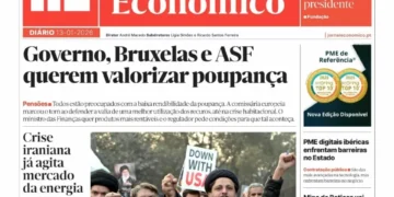 A primeira página do Jornal Económico de 13 de janeiro