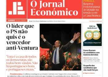 A primeira página do Jornal Económico de 19 de janeiro