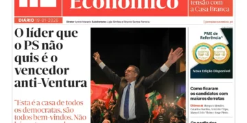 A primeira página do Jornal Económico de 19 de janeiro